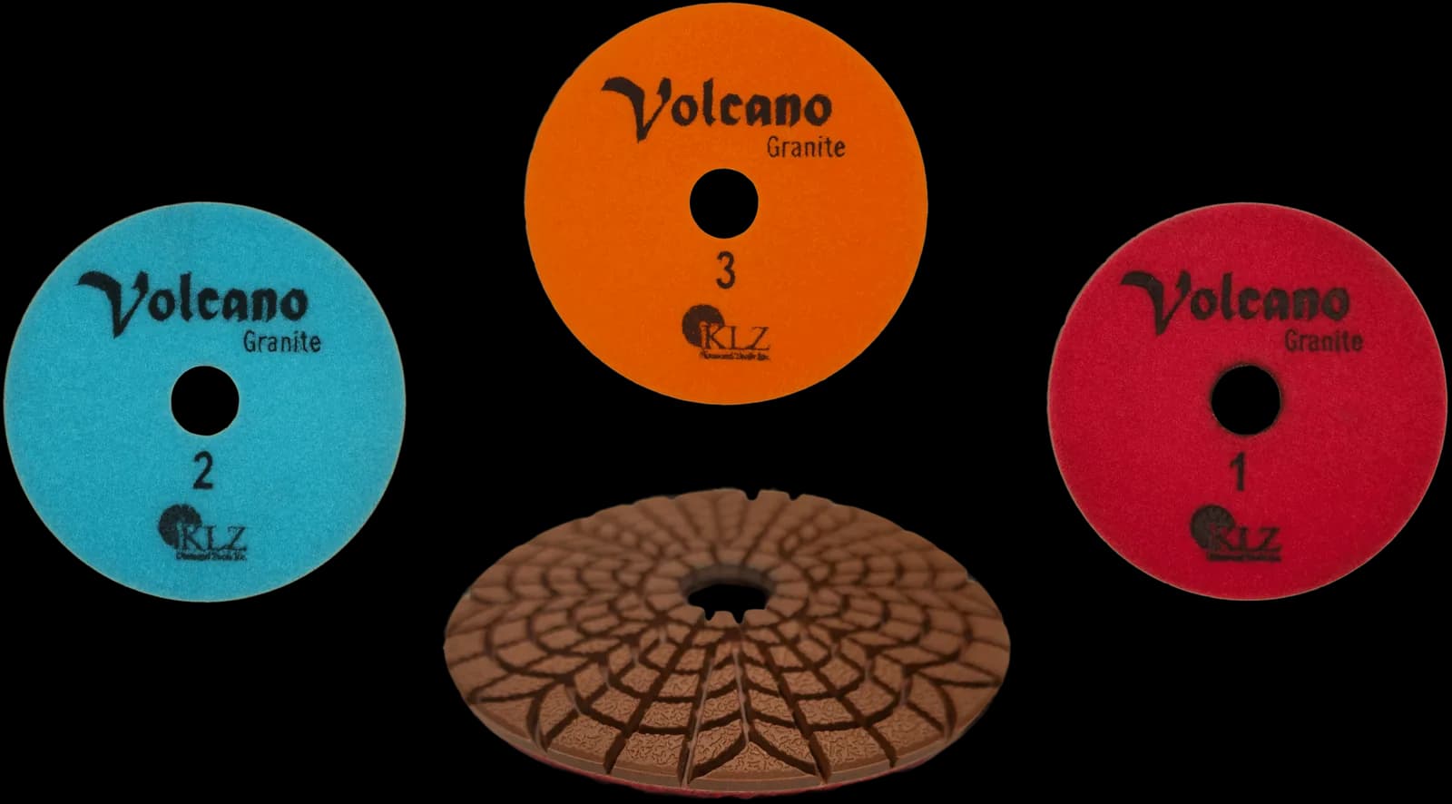 Volcano 3 Step Polishing Pads for Granite